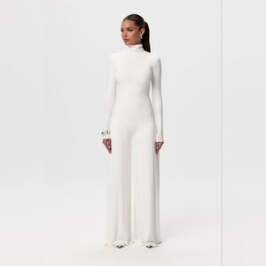 White long sleeve jumpsuit